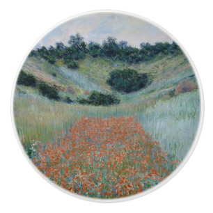 Poppy Field in a Hollow near Giverny (by Monet) Ceramic Knob