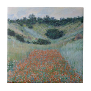 Poppy Field in a Hollow near Giverny (by Monet) Ceramic Tile