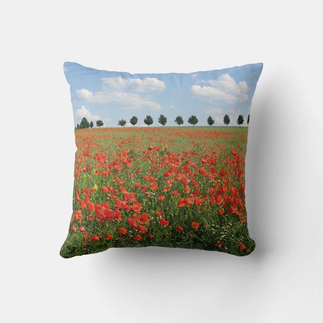 Poppy Field in Bloom Cushion (Back)