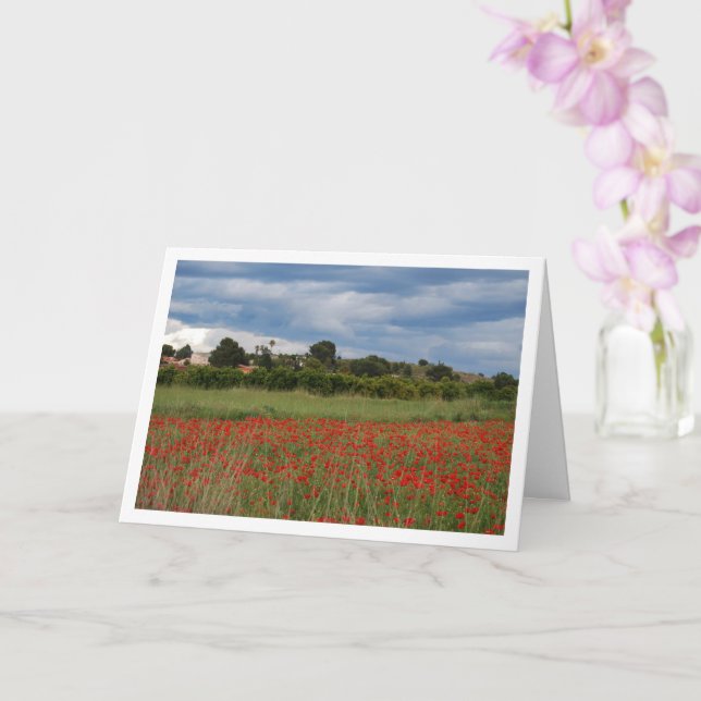 Poppy Field Landscape Card (Orchid)