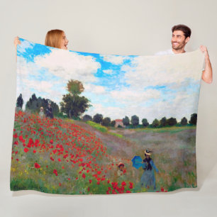 Poppy Field, Monet Fleece Blanket