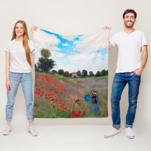 Poppy Field, Monet Fleece Blanket