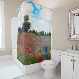 Poppy Field, Monet Shower Curtain