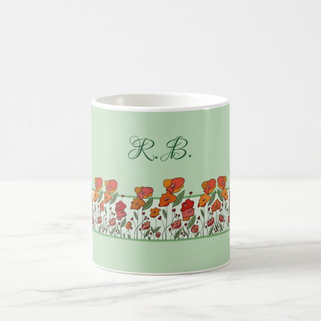 poppy field personalized coffee mug (Center)