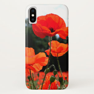Poppy Field, Red Poppies in Bloom iPhone X Case