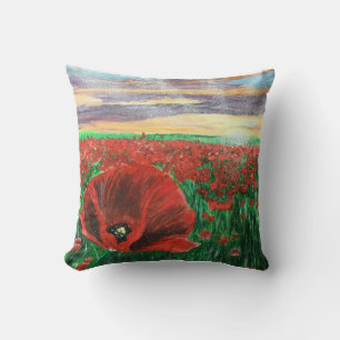 Poppy Field SF Throw Pillow