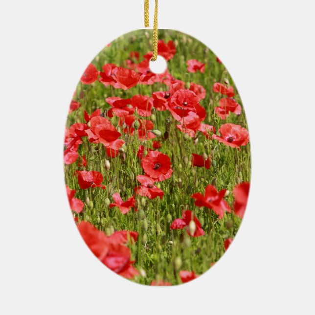 Poppy field - Stunning! Ceramic Tree Decoration (Back)