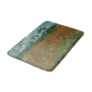 Poppy Field - Vincent van Gogh Bath Mat