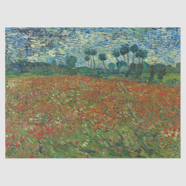 Poppy Field - Vincent van Gogh Tissue Paper (Front)