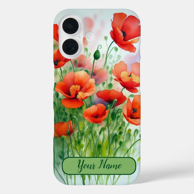 Poppy field, watercolor - Case-Mate iPhone case (Back)