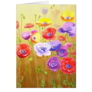 Poppy Field watercolour card