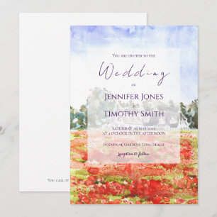 poppy field watercolour invitation