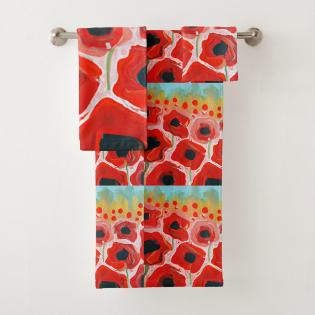 Poppy Fields Bath Towel Set (Insitu)
