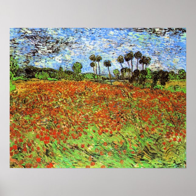 Poppy Fields by Vincent van Gogh Poster (Front)