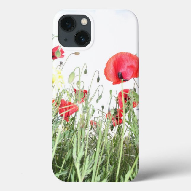 Poppy fields flowers Sun Nature blooms Heart  Case-Mate iPhone Case (Back)