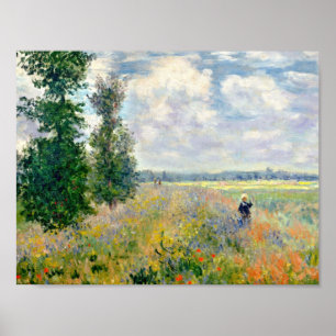 Poppy Fields near Argenteuil by Claude Monet Poster