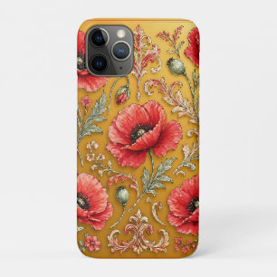Poppy fleur golden design iPhone 11 pro case