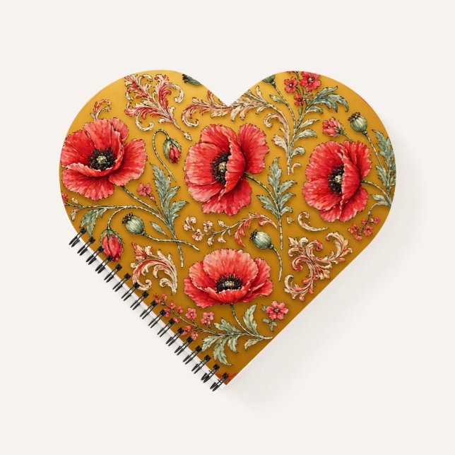 Poppy fleur golden design notebook (Front)