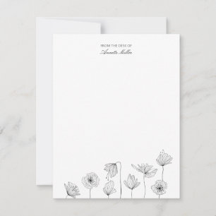 Poppy Floral Personalised Stationery Note Card