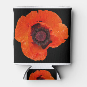 poppy flower after rain can cooler