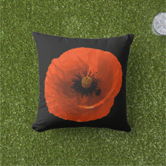 Poppy Flower Colourful Floral Abstract Custom Cushion
