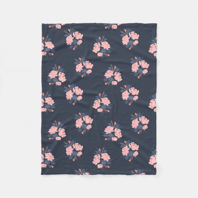 Poppy Flower Fleece Blanket (Front)