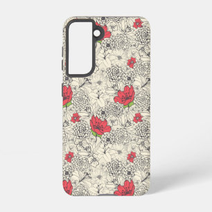 Poppy Flower Garden Pattern Samsung Galaxy Case