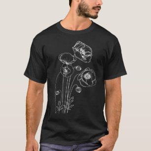 Poppy Flower In White Flower Nature Blossom Poppie T-Shirt