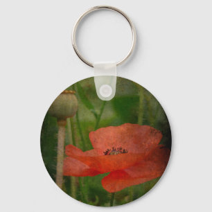 Poppy Flower Key Ring