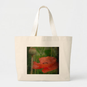 Poppy Flower Large Tote Bag