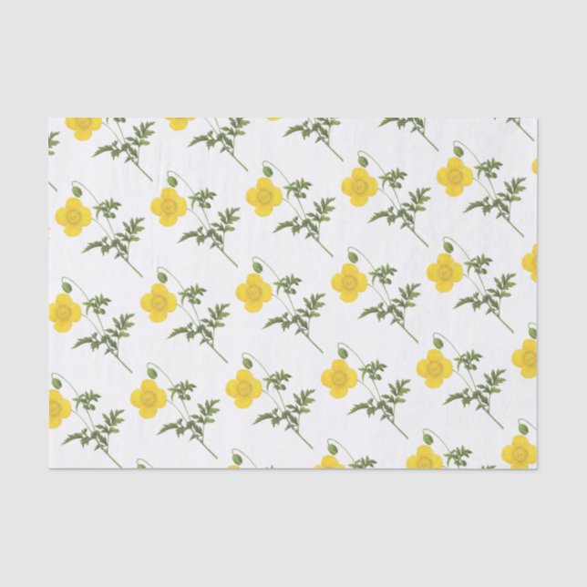 Poppy Flower Pattern Tissue Paper (Front)