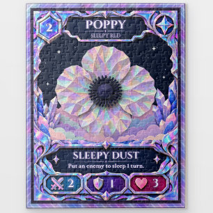 Poppy Flower, Rainbow Foil Art Jigsaw Puzzle