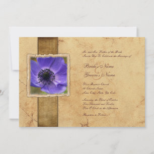 Poppy Flower Vintage Wedding Invitations