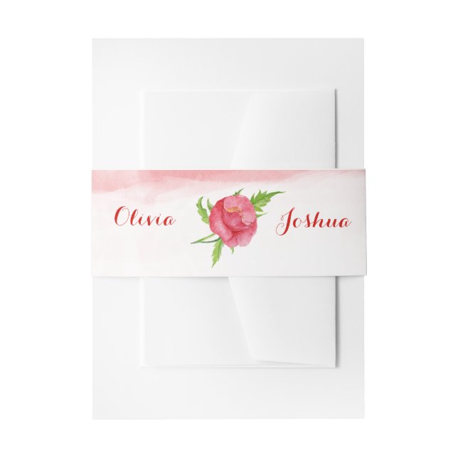 Poppy Flower Wedding Belly Bands Invitation Belly Band (Front Example)