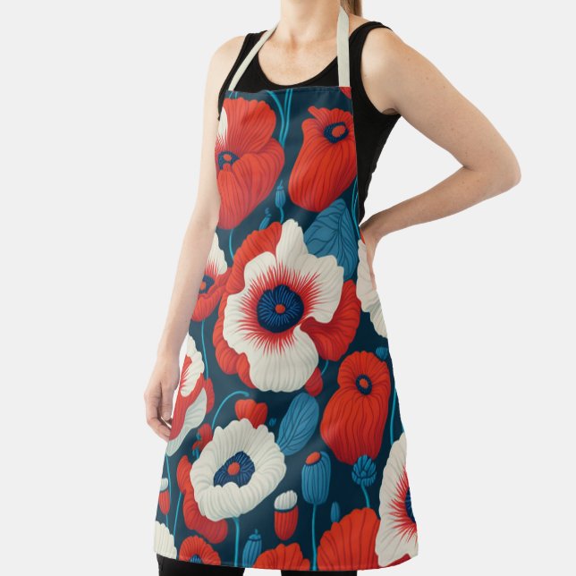 Poppy Flowers Apron (Insitu)