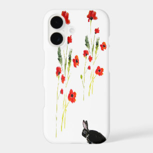 Poppy Flowers Bunny Rabbit Floral