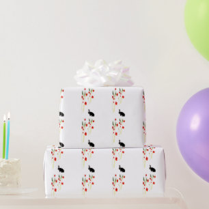 Poppy Flowers Bunny Rabbit Wrapping Paper