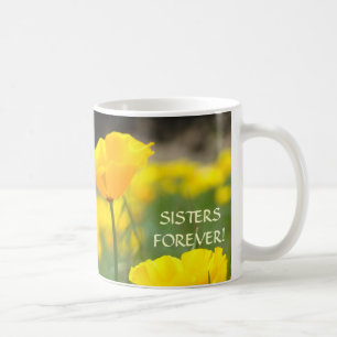 POPPY FLOWERS Coffee Cup Mug giftf SISTERS FOREVER