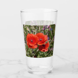 POPPY FLOWERS GLASS