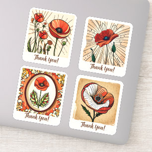 Poppy Flowers Groovy Retro Personalised