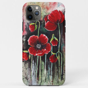 Poppy Flowers In Watercolor  iPhone 11 Pro Max Case