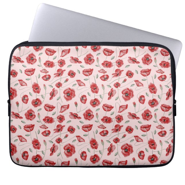 Poppy Flowers Laptop Sleeve (Front)