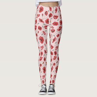 Poppy Flowers Leggings