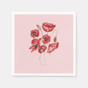 Poppy Flowers Napkin