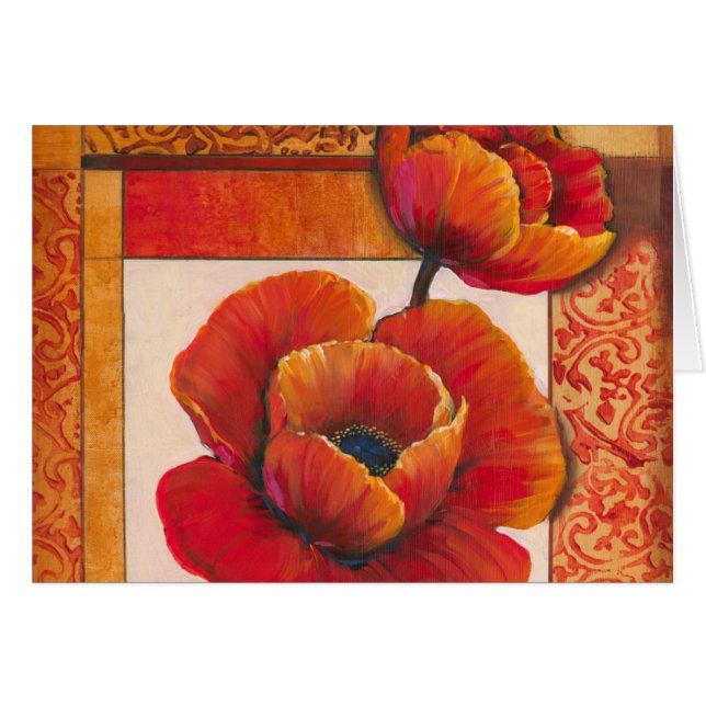Poppy Flowers on Tan and Orange Background (Front Horizontal)