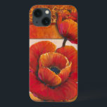 Poppy Flowers on Tan and Orange Background iPhone 13 Case<br><div class="desc">You can almost feel the texture of the petals on these poppy flowers painted by Tim O'Toole. They blend perfectly with the tan and orange background,  creating a splendidly poetic vision. Buy it for your home or give it as a gift!</div>