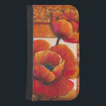 Poppy Flowers on Tan and Orange Background Samsung S4 Wallet Case<br><div class="desc">You can almost feel the texture of the petals on these poppy flowers painted by Tim O'Toole. They blend perfectly with the tan and orange background,  creating a splendidly poetic vision. Buy it for your home or give it as a gift!</div>