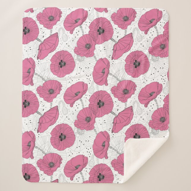 Poppy Flowers Pattern blankets (Front)