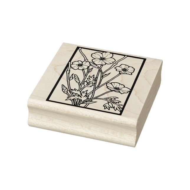 Poppy flowers rubber stamp (Stamp)