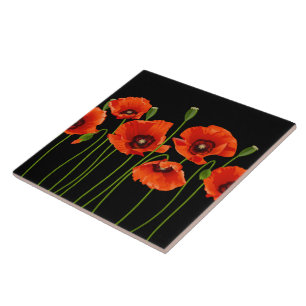 Poppy Flowers Tile